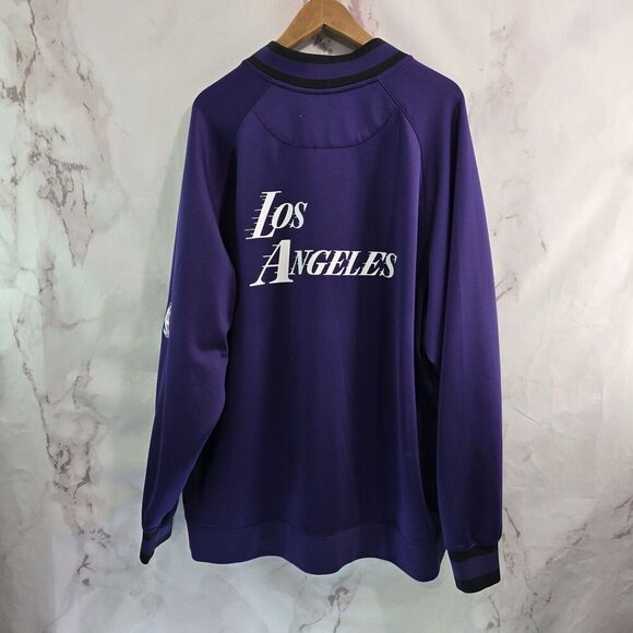 LA Lakers Jacket Men 3XL Purple Angeles NBA Zip Bomber Nike Dri Thermaflex City - Picture 1 of 15